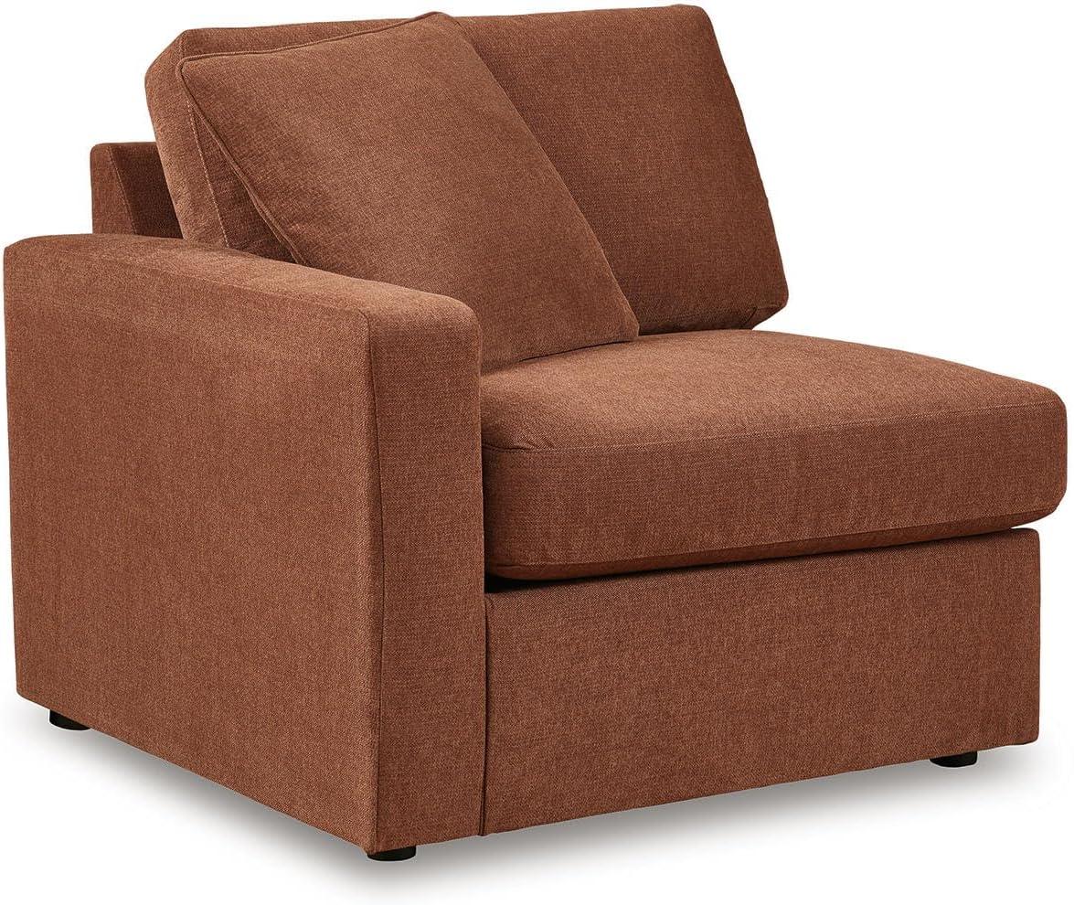 imageSignature Design by Ashley Contemporary Modmax Stain Resistant LShape RightArm Facing 6Piece Sectional with Reversible Cushion and Armrest Dark BlueBurnt Orange