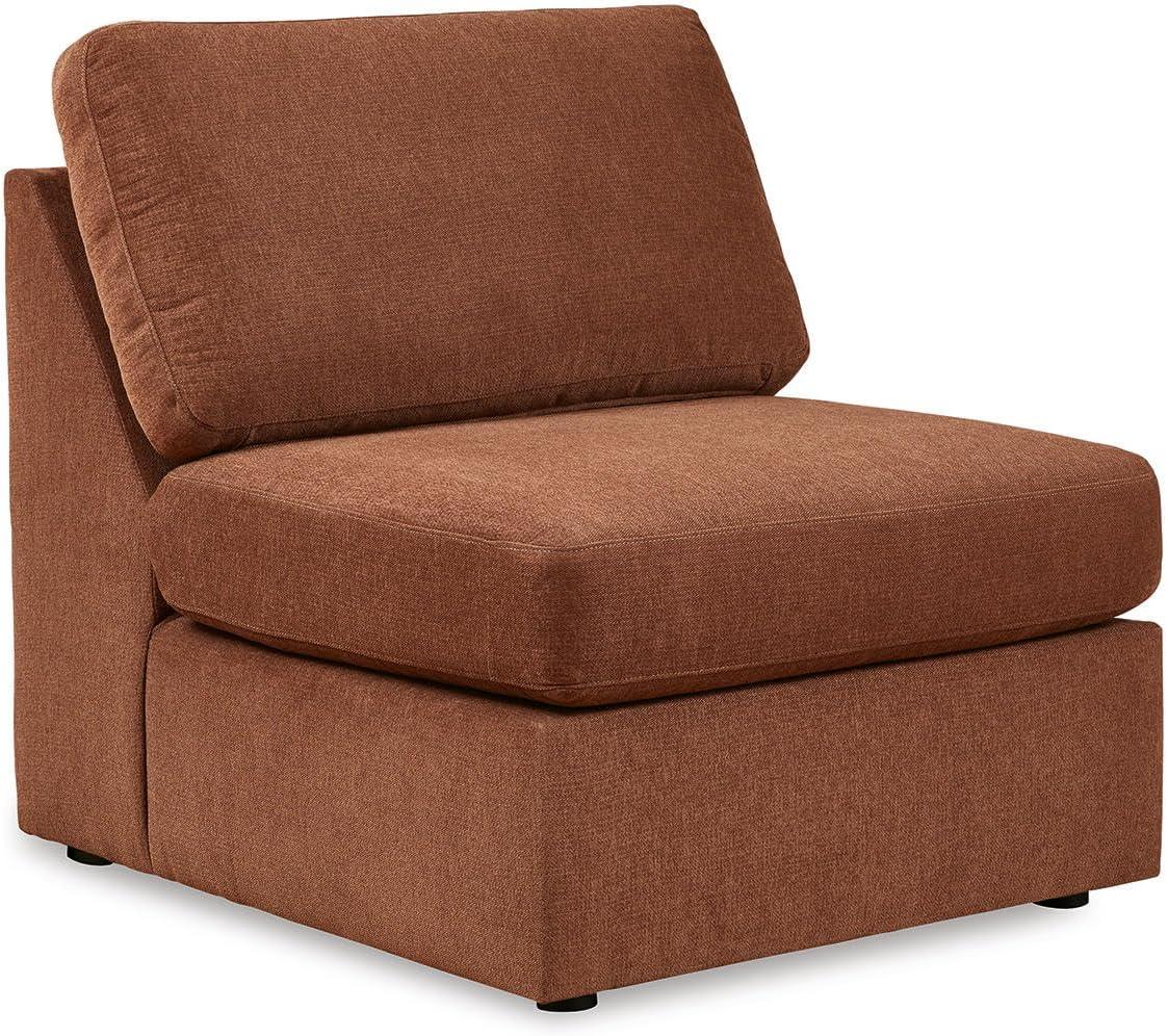 imageSignature Design by Ashley Contemporary Modmax Stain Resistant LShape RightArm Facing 6Piece Sectional with Reversible Cushion and Armrest Dark BlueBurnt Orange