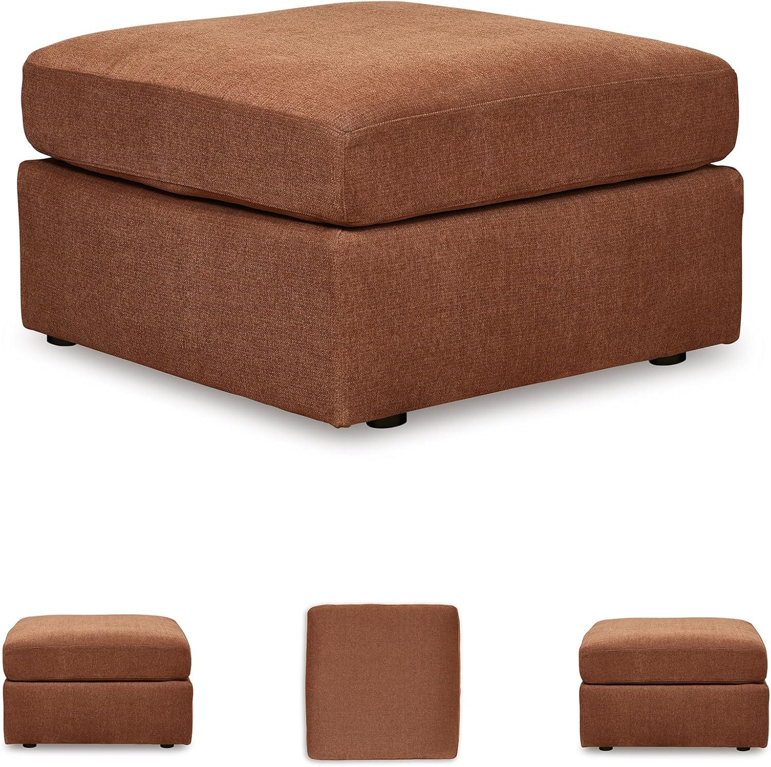 imageSignature Design by Ashley Contemporary Modmax Stain Resistant LShape RightArm Facing 6Piece Sectional with Reversible Cushion and Armrest Dark BlueBurnt Orange