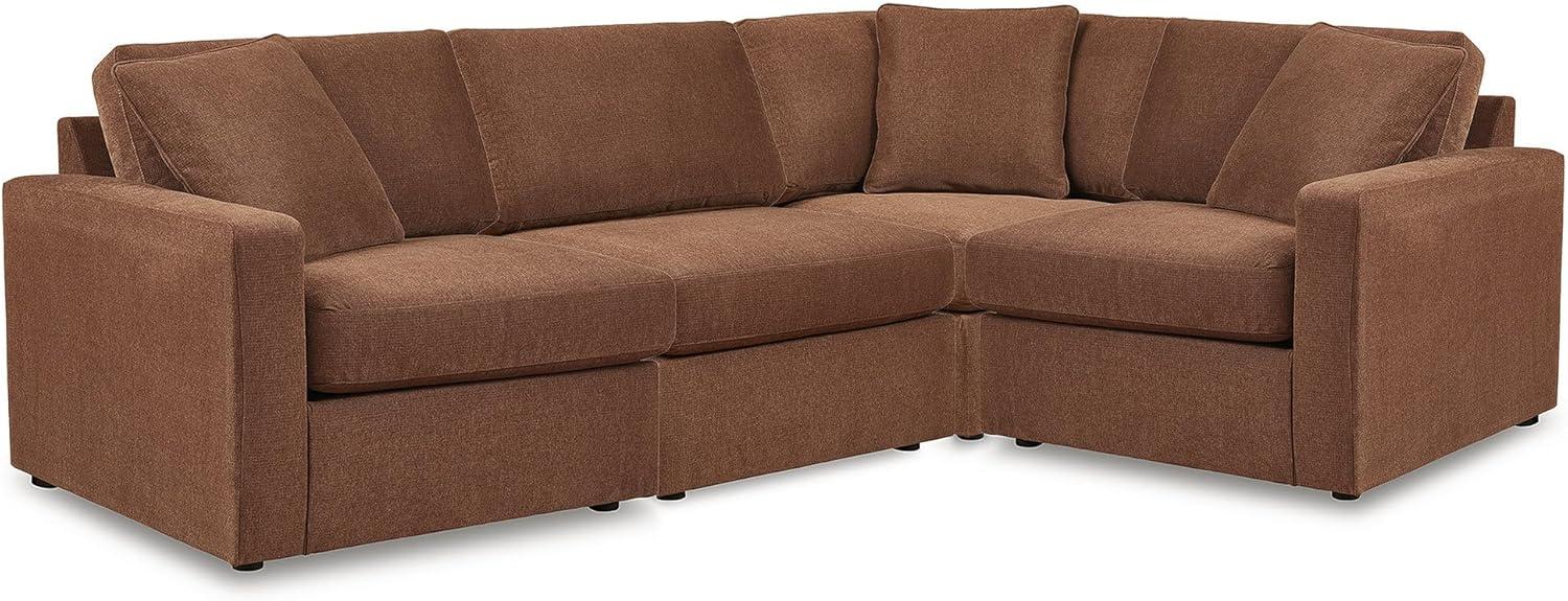 imageSignature Design by Ashley Contemporary Modmax Stain Resistant LShape RightArm Facing 6Piece Sectional with Reversible Cushion and Armrest Dark BlueBurnt Orange