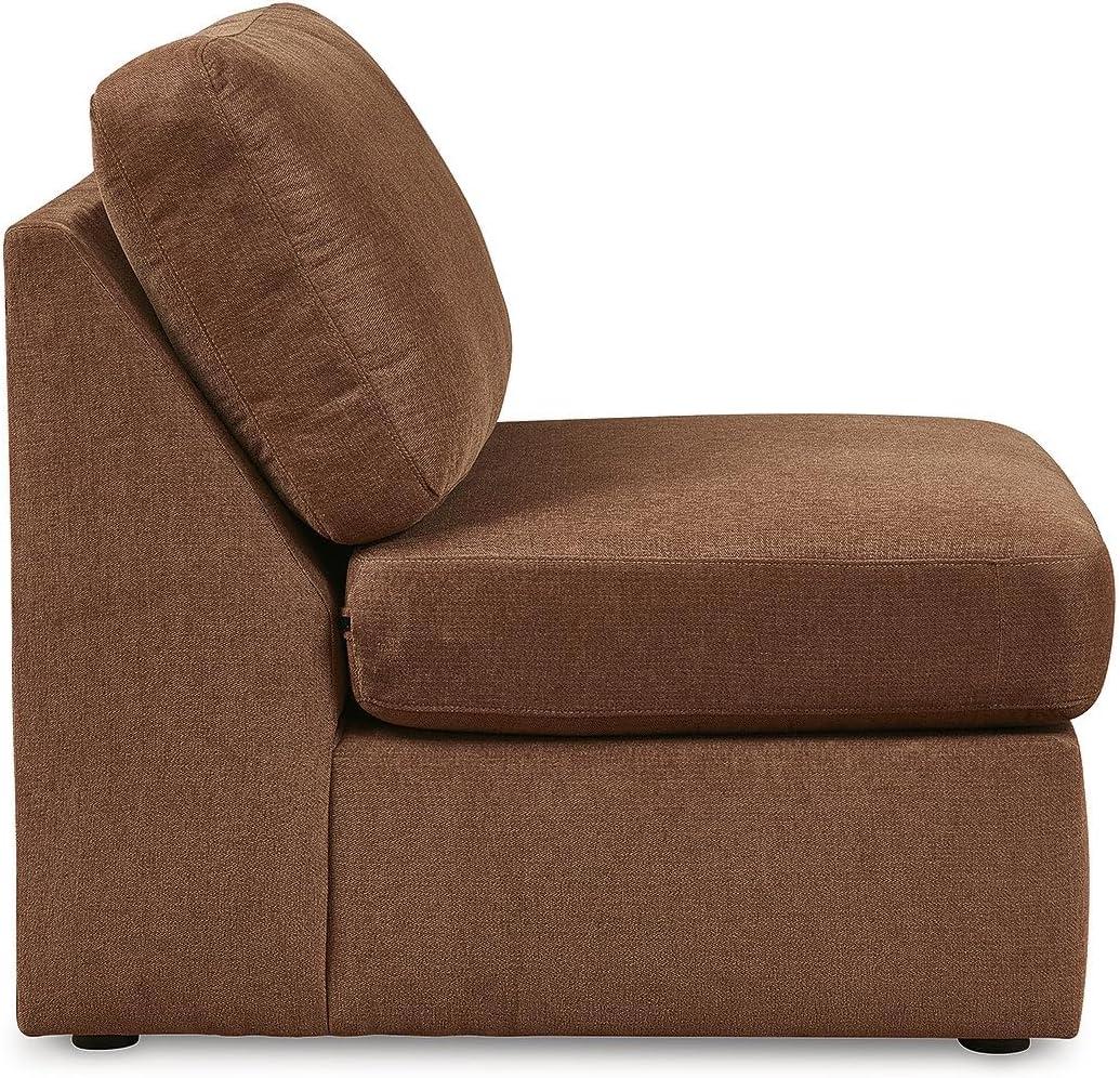 imageSignature Design by Ashley Contemporary Modmax Stain Resistant LShape RightArm Facing 6Piece Sectional with Reversible Cushion and Armrest Dark BlueBurnt Orange