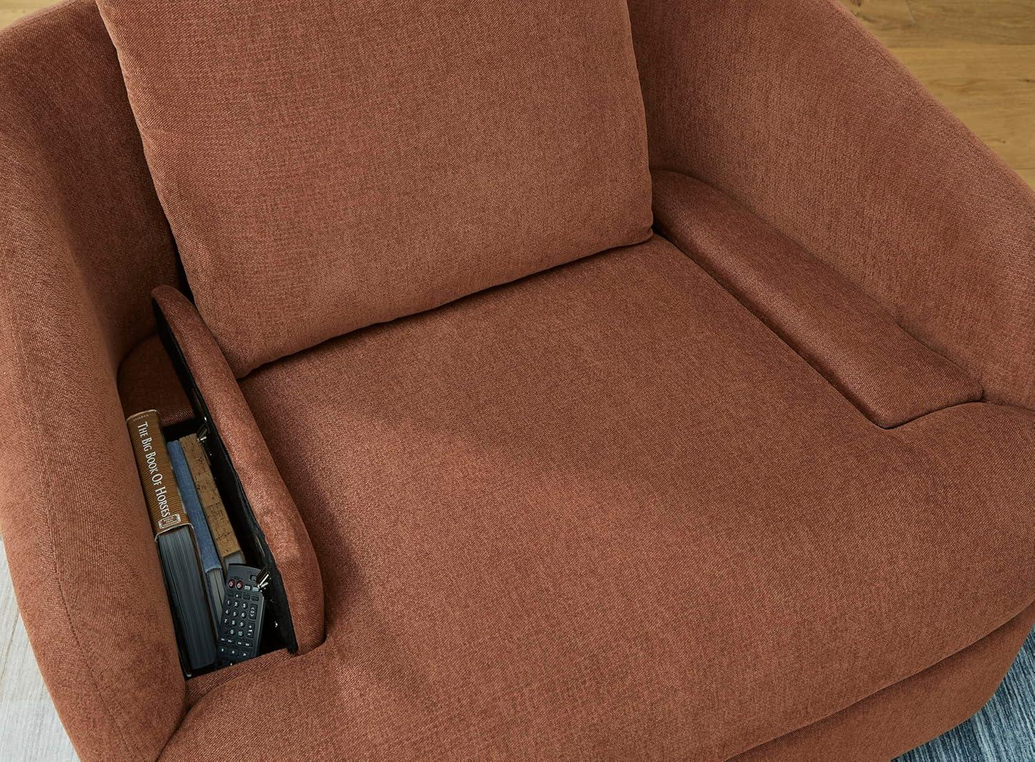 imageSignature Design by Ashley Contemporary Modmax Stain Resistant LShape RightArm Facing 6Piece Sectional with Reversible Cushion and Armrest Dark BlueBurnt Orange