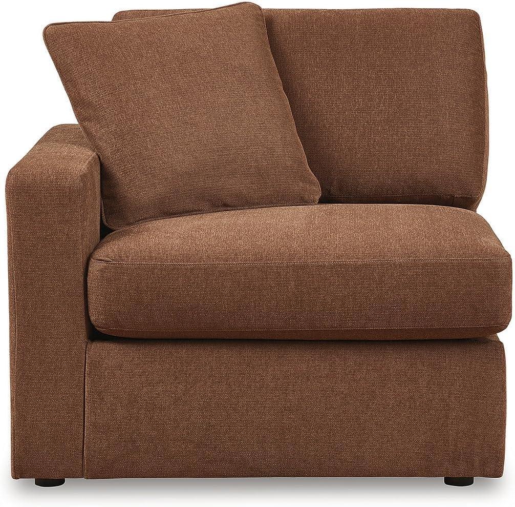 imageSignature Design by Ashley Contemporary Modmax Stain Resistant LShape RightArm Facing 6Piece Sectional with Reversible Cushion and Armrest Dark BlueBurnt Orange