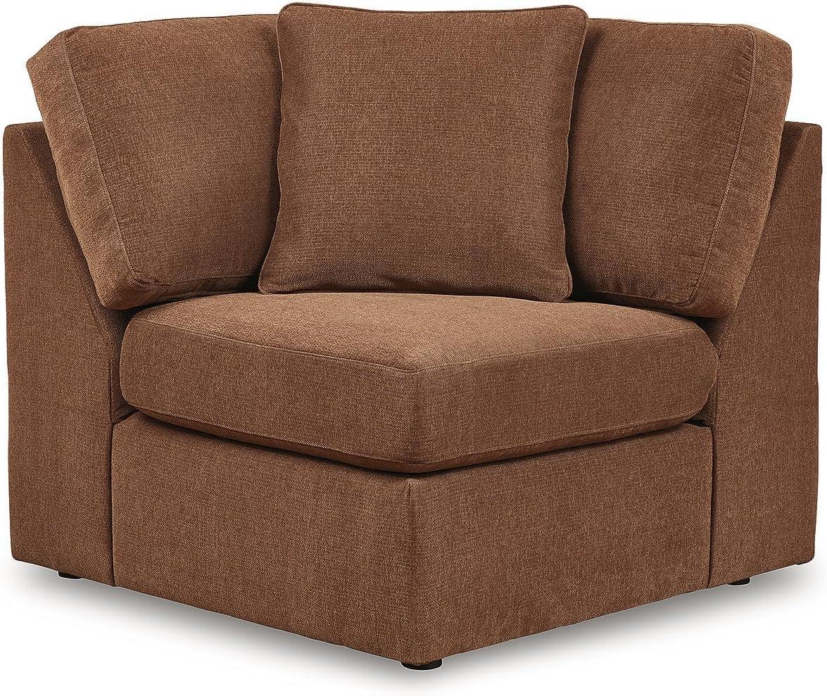 imageSignature Design by Ashley Contemporary Modmax Stain Resistant LShape RightArm Facing 6Piece Sectional with Reversible Cushion and Armrest Dark BlueBurnt Orange