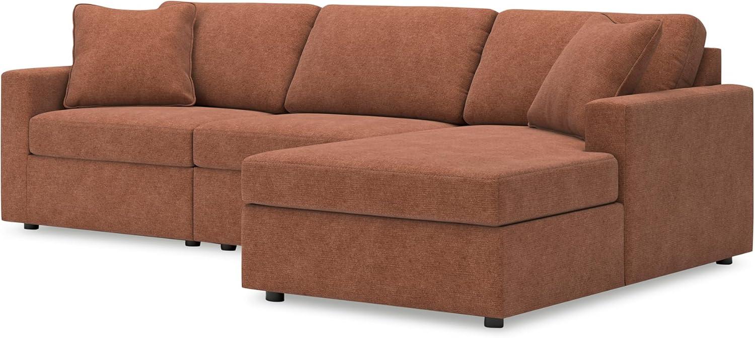 imageSignature Design by Ashley Contemporary Modmax Stain Resistant LShape RightArm Facing 6Piece Sectional with Reversible Cushion and Armrest Dark BlueBurnt Orange