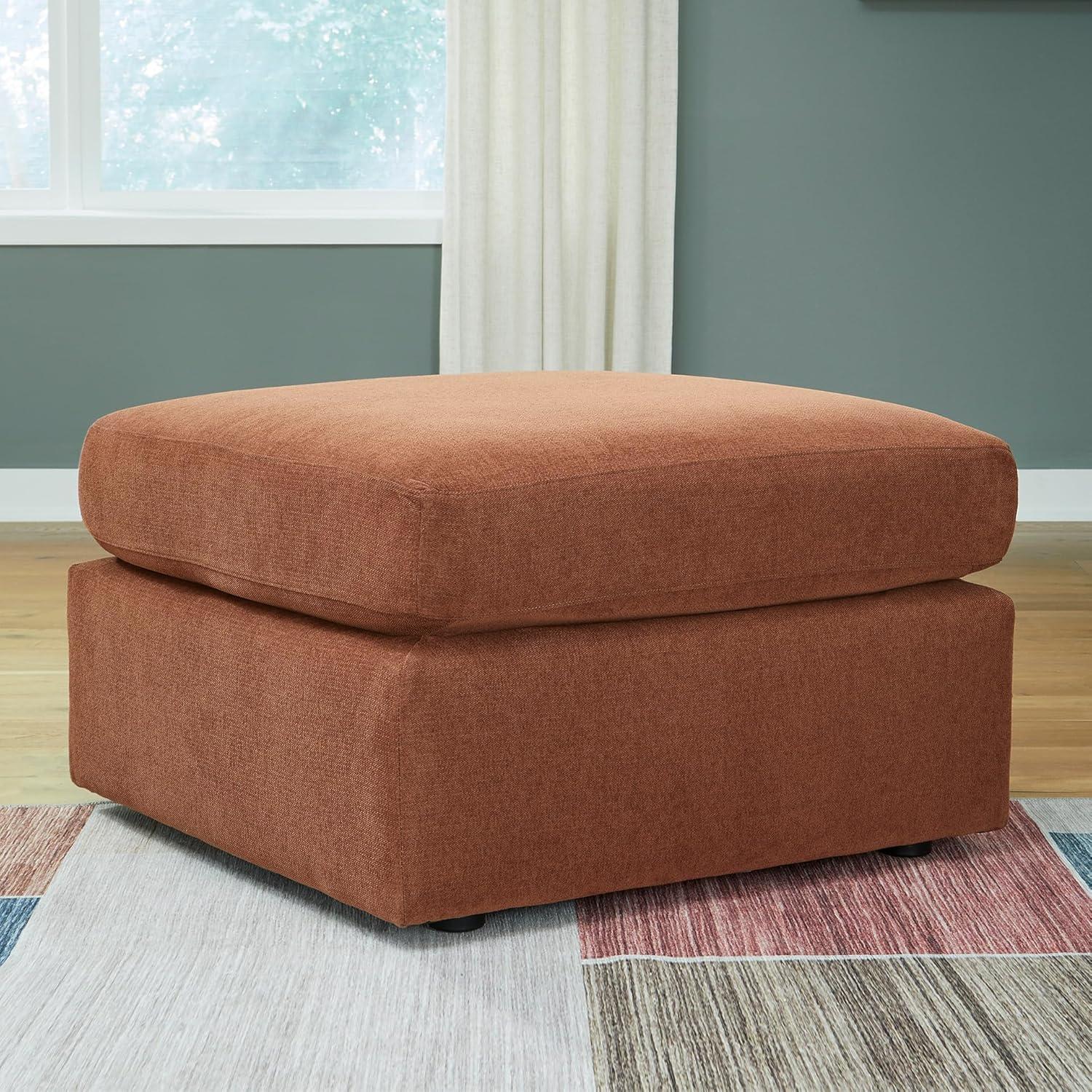 imageSignature Design by Ashley Contemporary Modmax Stain Resistant LShape RightArm Facing 6Piece Sectional with Reversible Cushion and Armrest Dark BlueBurnt Orange