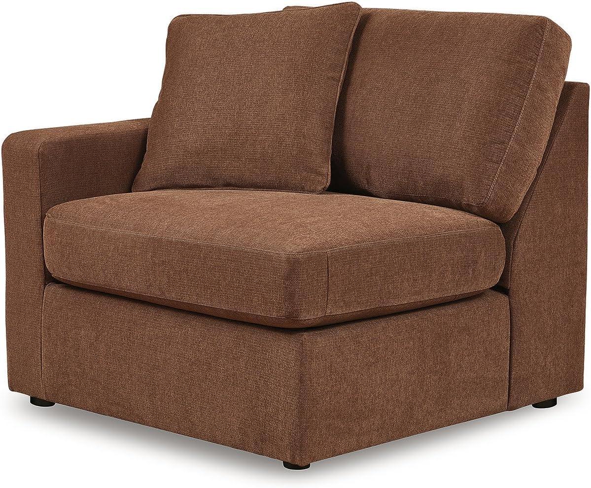 imageSignature Design by Ashley Contemporary Modmax Stain Resistant LShape RightArm Facing 6Piece Sectional with Reversible Cushion and Armrest Dark BlueBurnt Orange