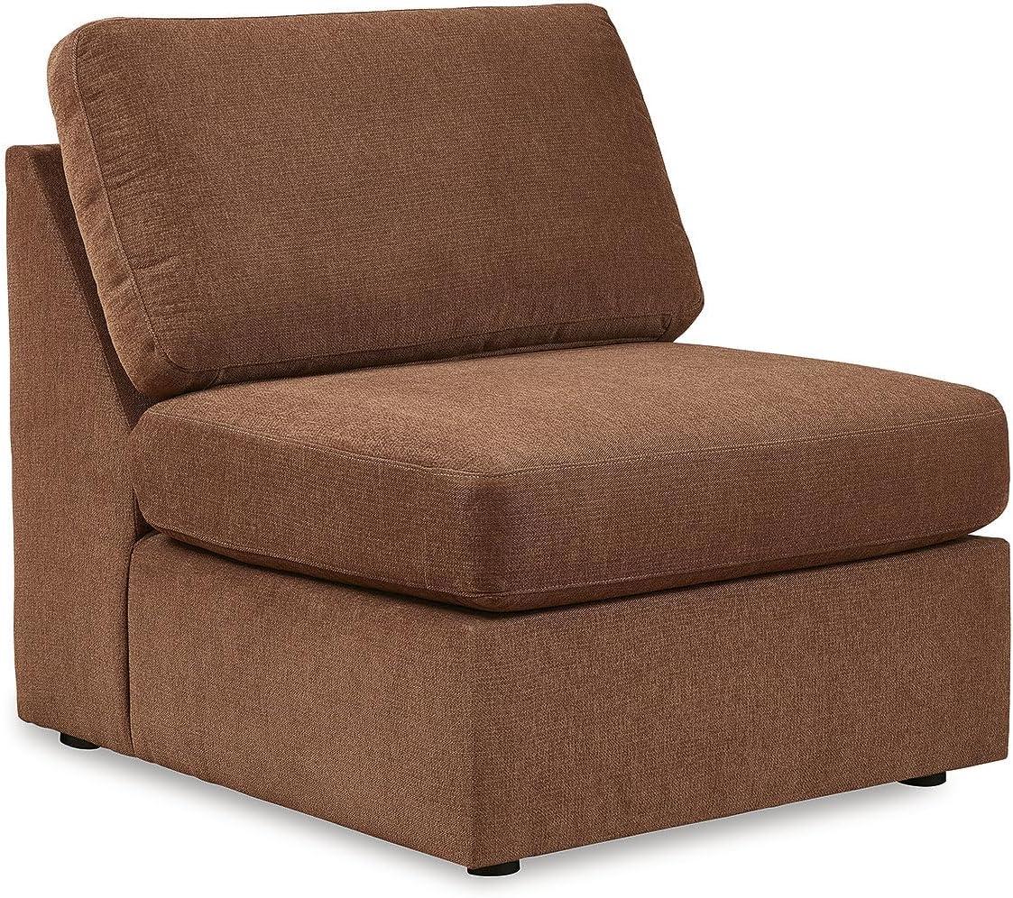 imageSignature Design by Ashley Contemporary Modmax Stain Resistant LShape RightArm Facing 6Piece Sectional with Reversible Cushion and Armrest Dark BlueBurnt Orange