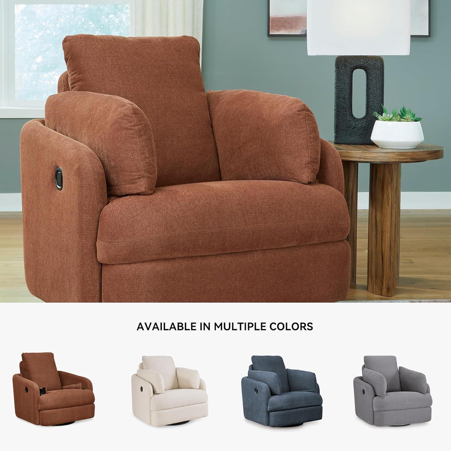 imageSignature Design by Ashley Contemporary Modmax Stain Resistant LShape RightArm Facing 6Piece Sectional with Reversible Cushion and Armrest Dark BlueBurnt Orange