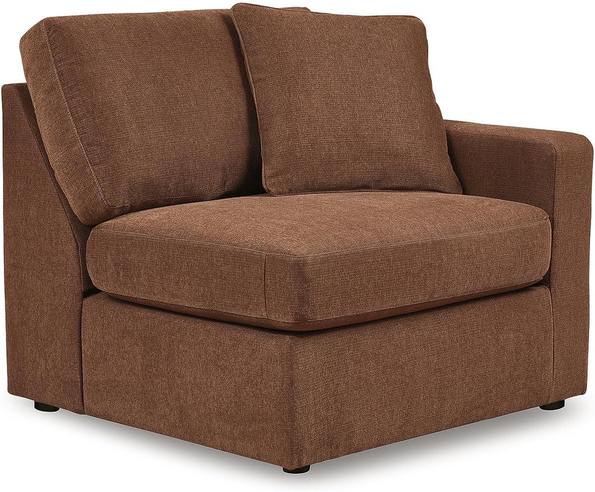 imageSignature Design by Ashley Contemporary Modmax Stain Resistant LShape RightArm Facing 6Piece Sectional with Reversible Cushion and Armrest Dark BlueBurnt Orange