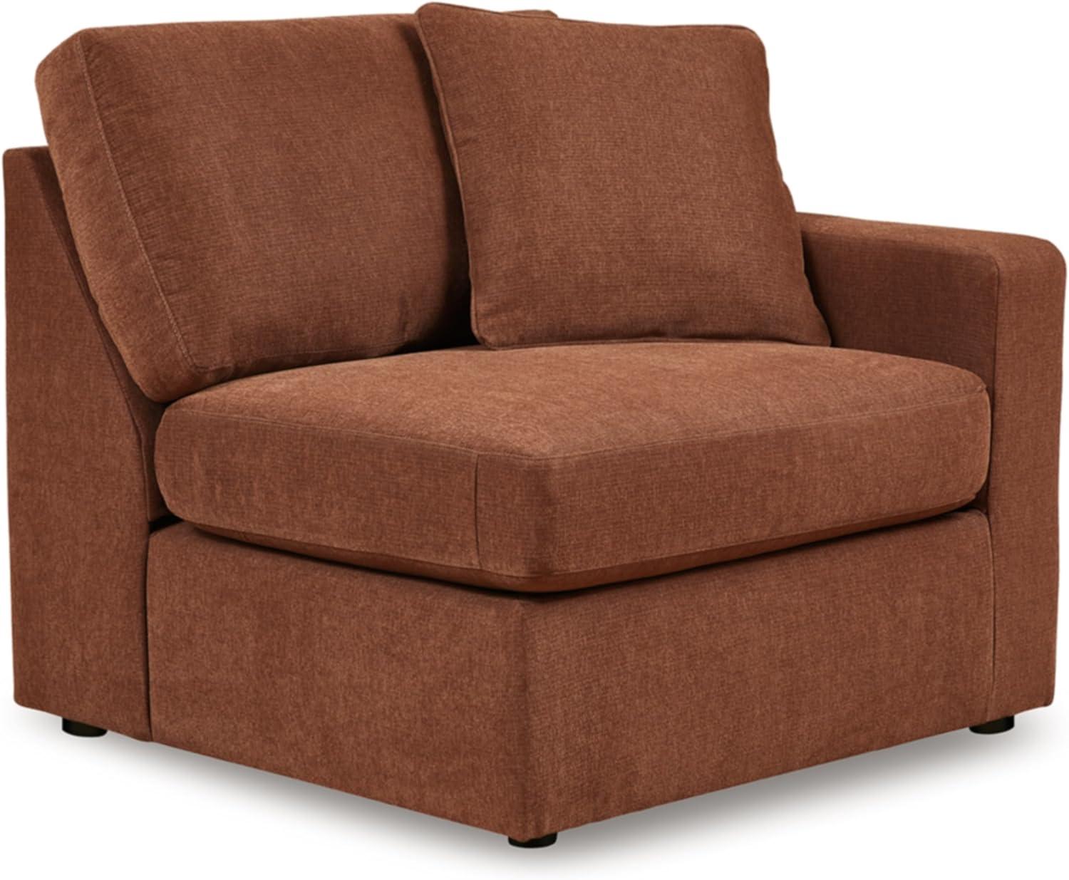 imageSignature Design by Ashley Contemporary Modmax Stain Resistant LShape RightArm Facing 6Piece Sectional with Reversible Cushion and Armrest Dark BlueBurnt Orange