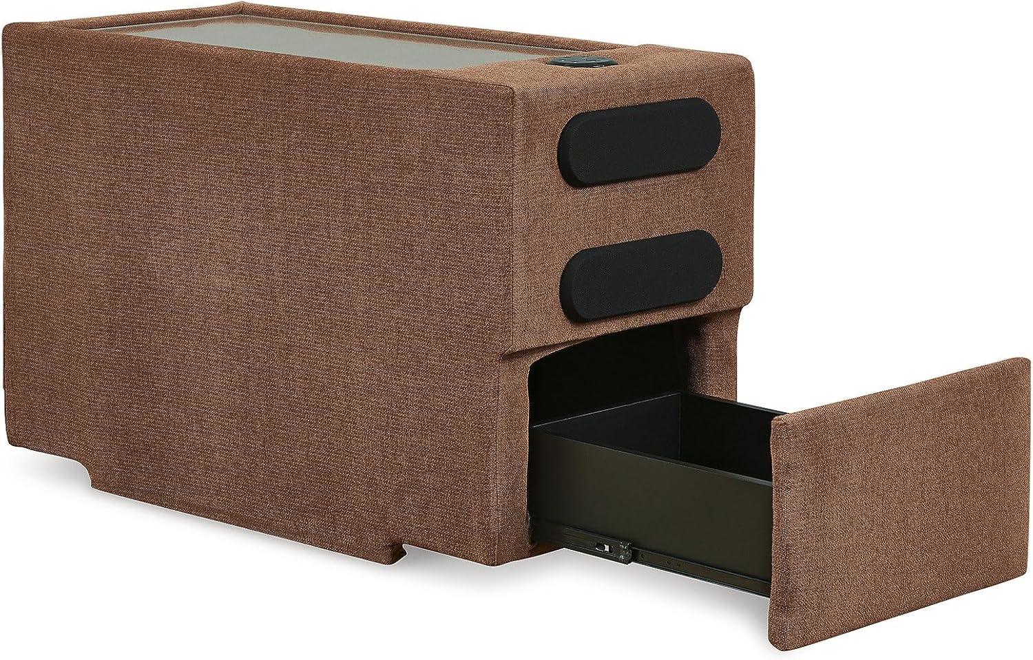 imageSignature Design by Ashley Contemporary Modmax Stain Resistant LShape RightArm Facing 6Piece Sectional with Reversible Cushion and Armrest Dark BlueBurnt Orange