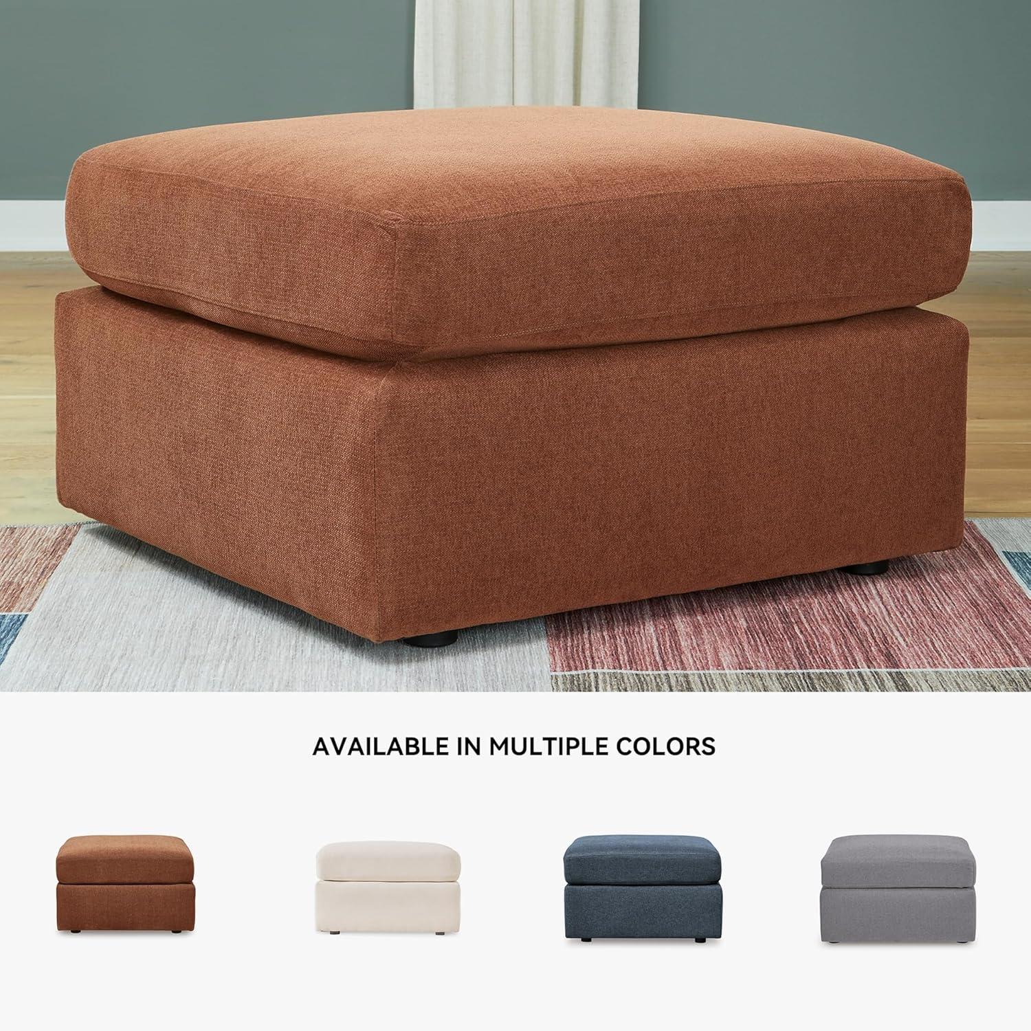 imageSignature Design by Ashley Contemporary Modmax Stain Resistant LShape RightArm Facing 6Piece Sectional with Reversible Cushion and Armrest Dark BlueBurnt Orange