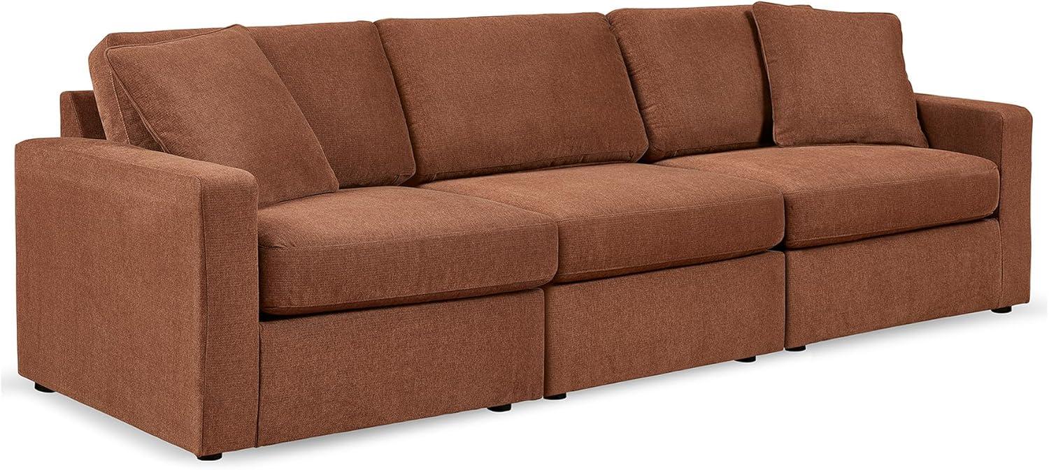 imageSignature Design by Ashley Contemporary Modmax Stain Resistant LShape RightArm Facing 6Piece Sectional with Reversible Cushion and Armrest Dark BlueBurnt Orange