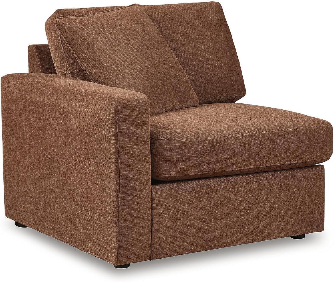 imageSignature Design by Ashley Contemporary Modmax Stain Resistant LShape RightArm Facing 6Piece Sectional with Reversible Cushion and Armrest Dark BlueBurnt Orange