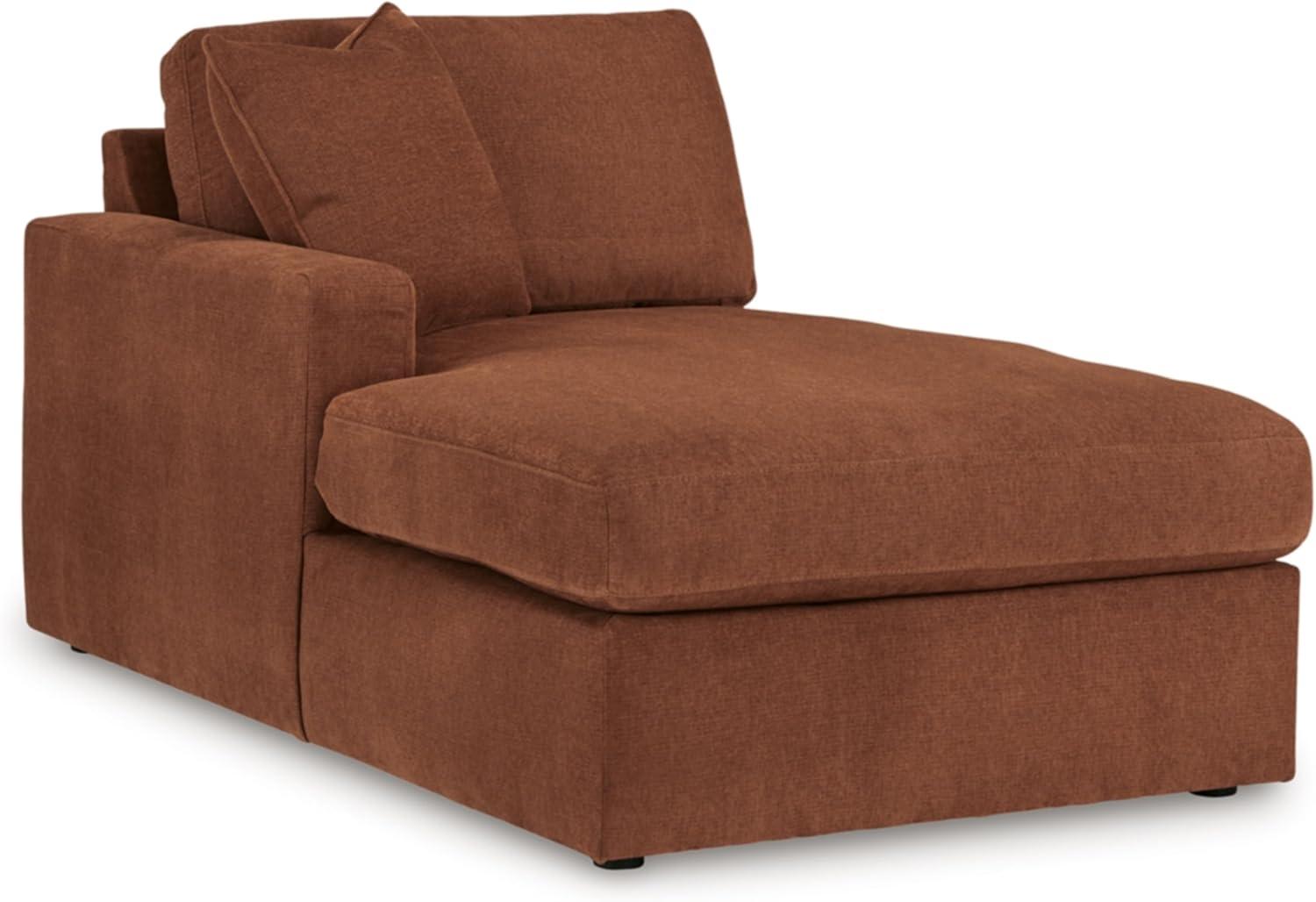 imageSignature Design by Ashley Contemporary Modmax Stain Resistant LShape RightArm Facing 6Piece Sectional with Reversible Cushion and Armrest Dark BlueBurnt Orange