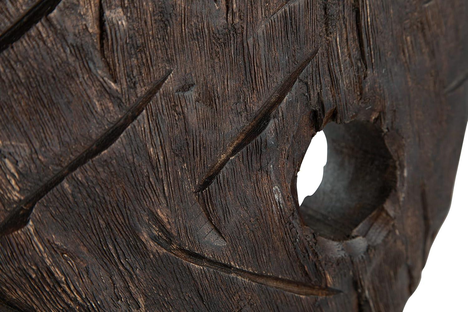 imageSignature Design by Ashley Dashburn Casual Antiqued Wood and Metal 12quot Sculpture White ampamp BlackBlack Dark Brown