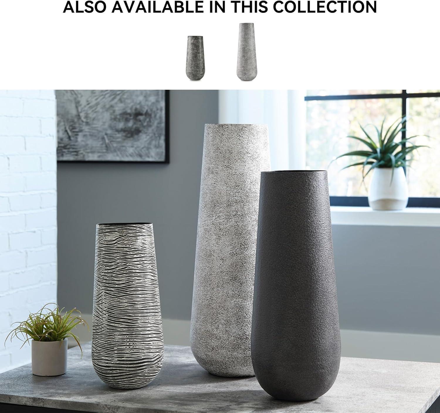 imageSignature Design by Ashley Fynn 21quot Contemporary Metal Vase Antique WhiteDark Brown