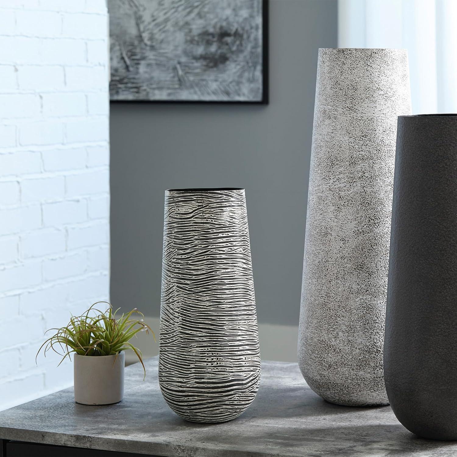 imageSignature Design by Ashley Fynn 21quot Contemporary Metal Vase Antique WhiteGray