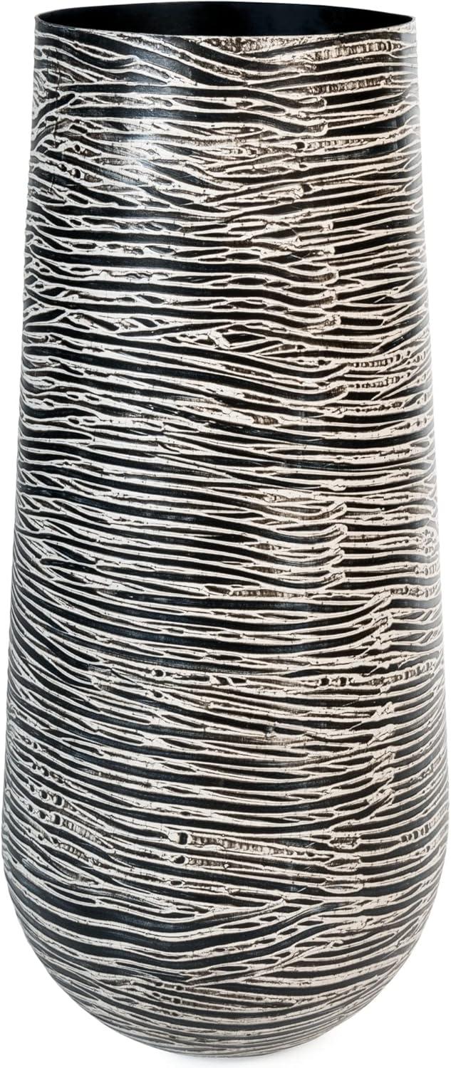 imageSignature Design by Ashley Fynn 21quot Contemporary Metal Vase Antique WhiteGray