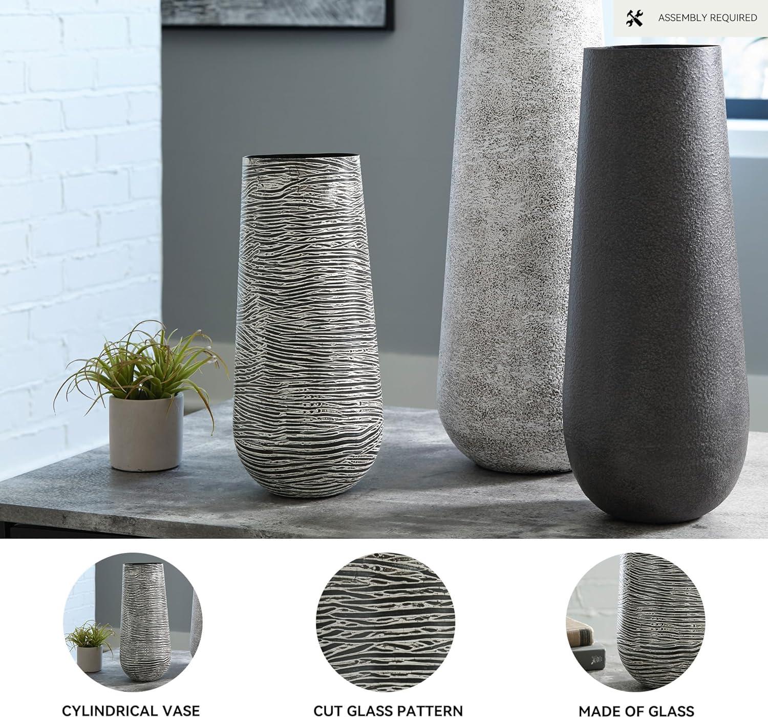 imageSignature Design by Ashley Fynn 21quot Contemporary Metal Vase Antique WhiteGray