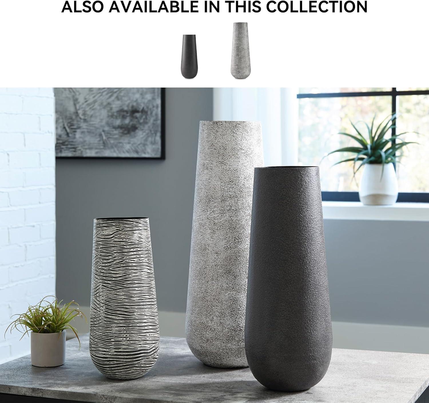 imageSignature Design by Ashley Fynn 21quot Contemporary Metal Vase Antique WhiteGray