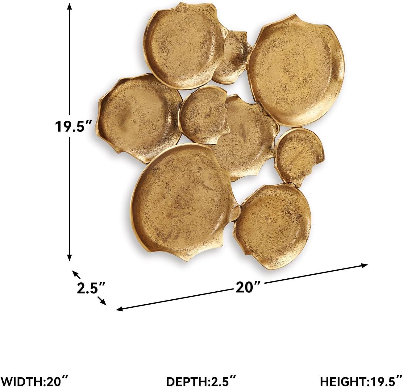 imageSignature Design by Ashley Gageton Minimalist Metal Wall Sculpture 21 x 19 Inches Metallic