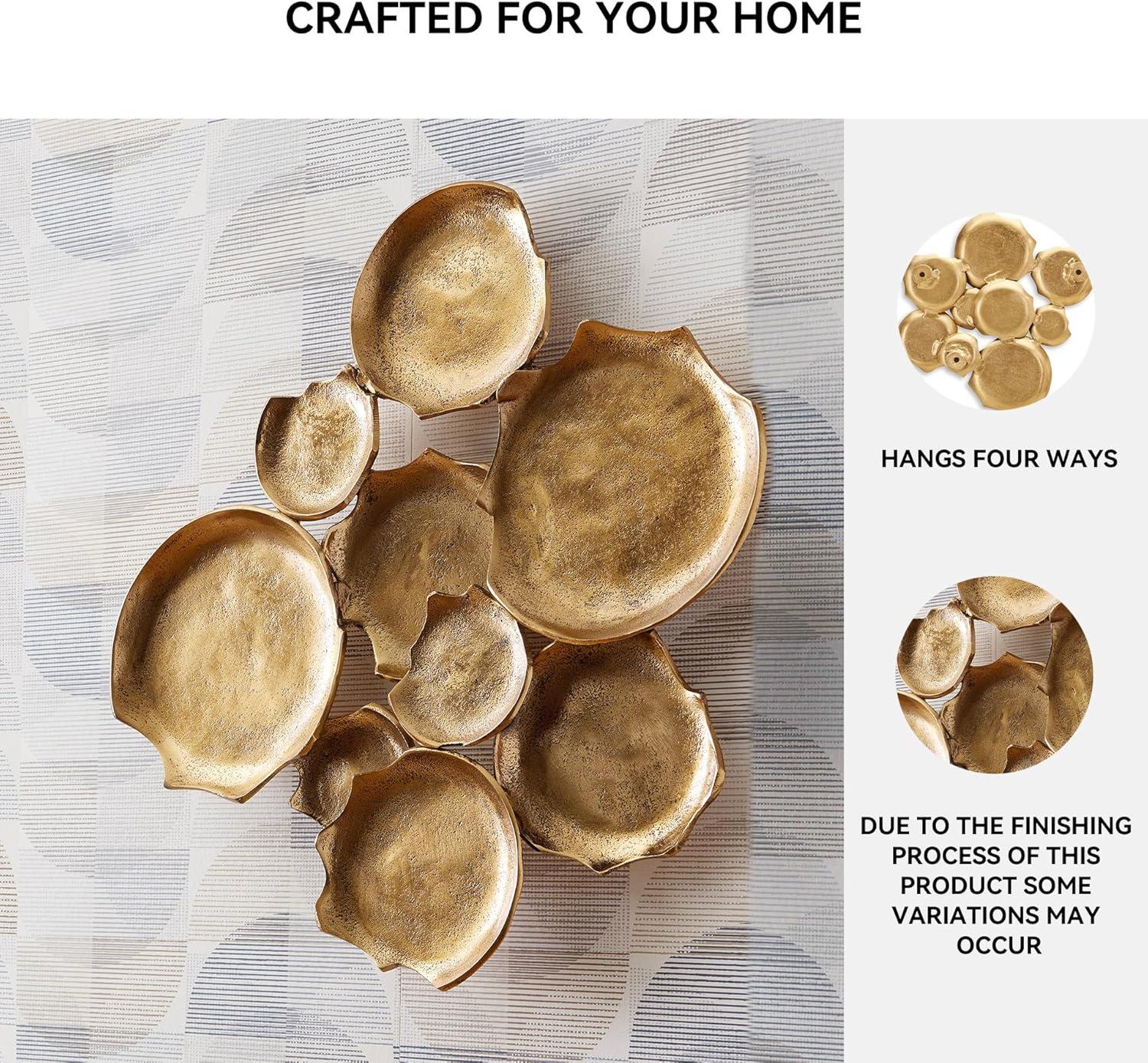 imageSignature Design by Ashley Gageton Minimalist Metal Wall Sculpture 21 x 19 Inches Metallic