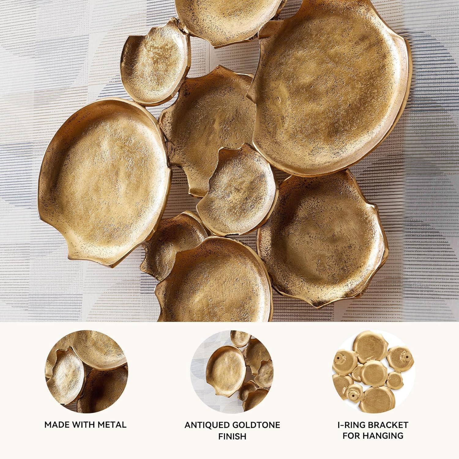 imageSignature Design by Ashley Gageton Minimalist Metal Wall Sculpture 21 x 19 Inches Metallic