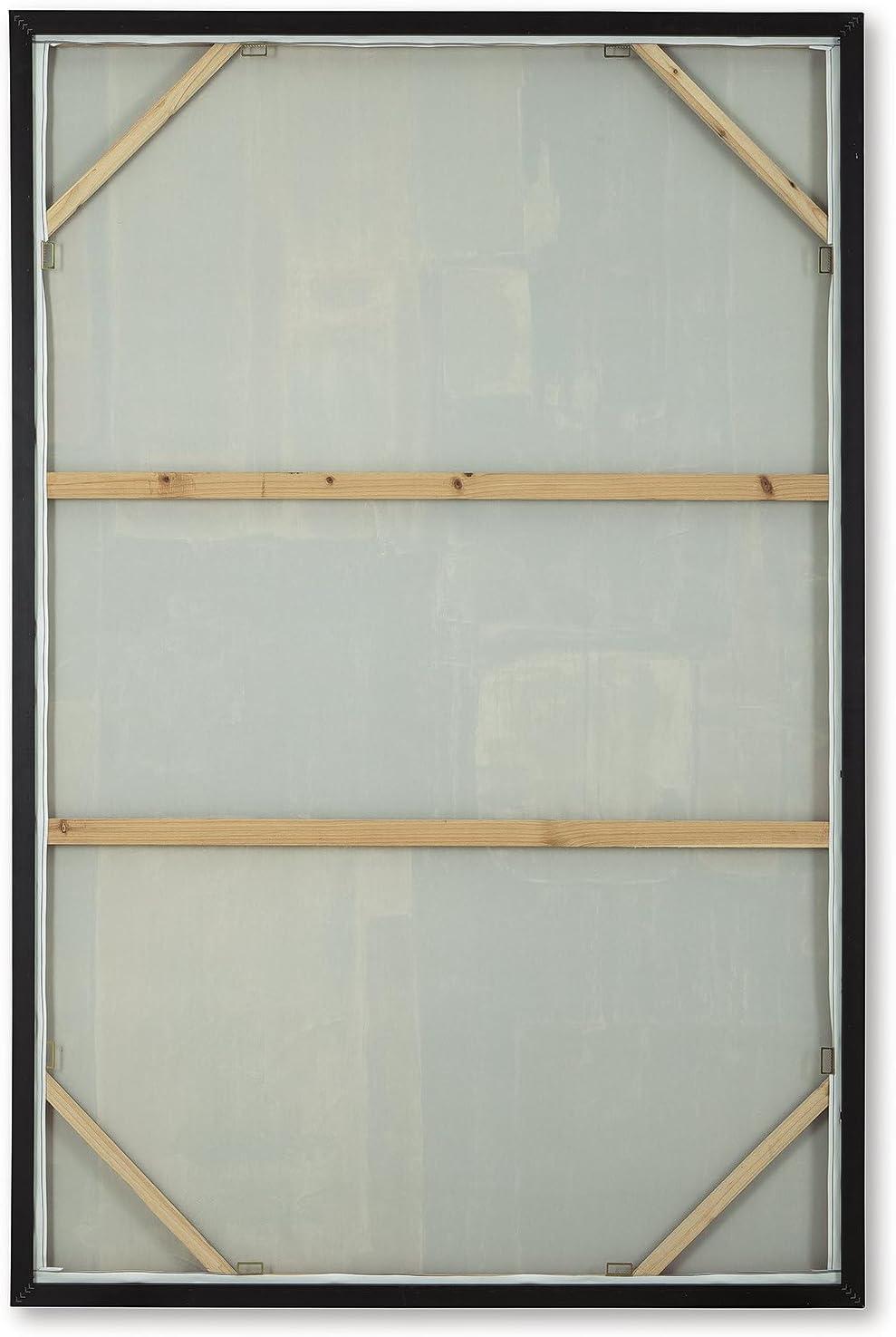 imageSignature Design by Ashley Howford Contemporary Rectangular Abstract Framed Handpainted Wall Art 48 x 72 Inches Black ampamp Gray