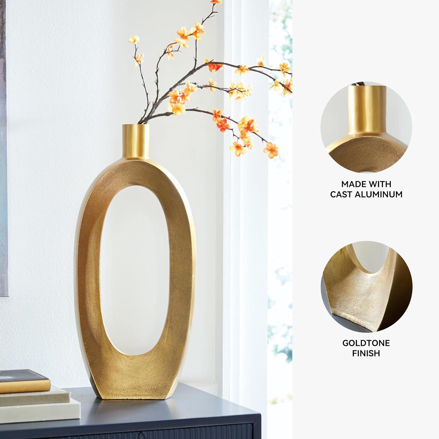 imageSignature Design by Ashley Lawtonville Glam Indoor Metal Vase MetallicMedium