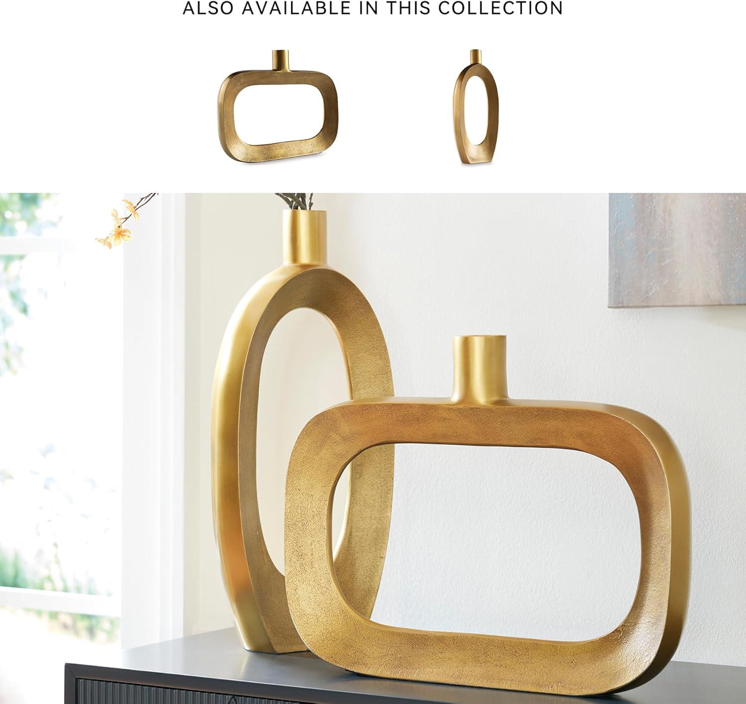 imageSignature Design by Ashley Lawtonville Glam Indoor Metal Vase MetallicMedium