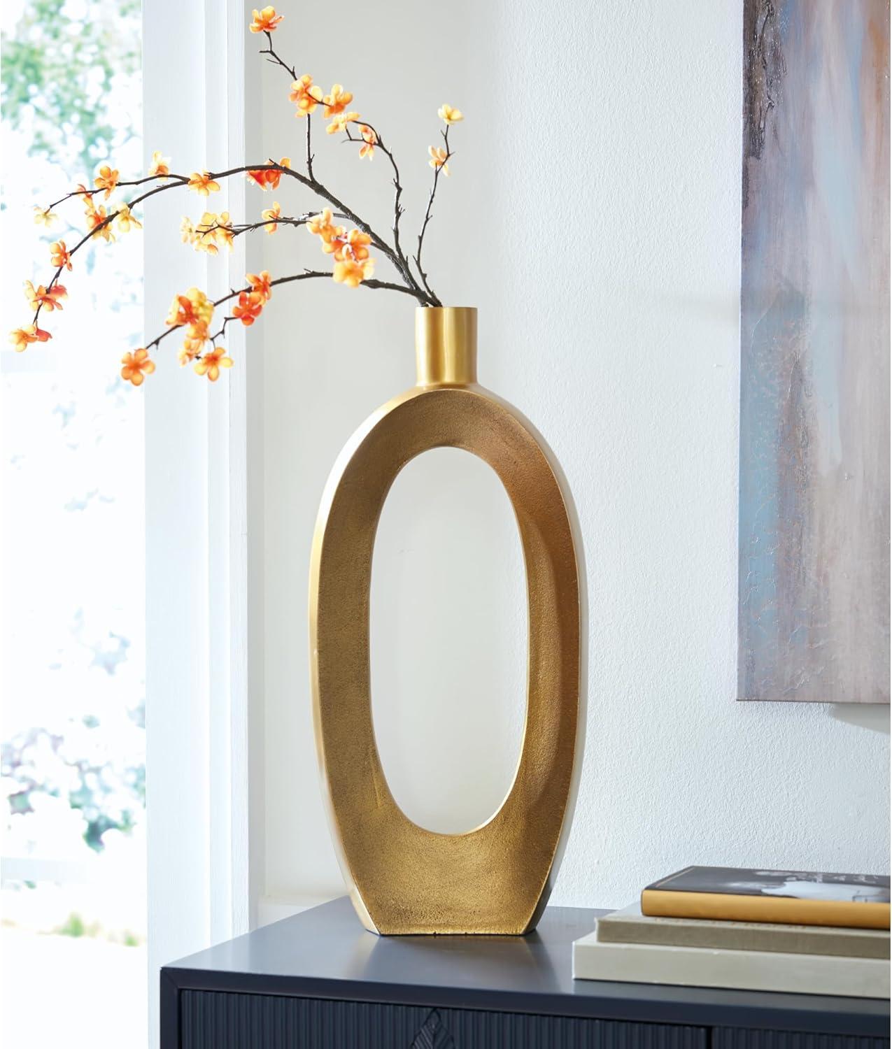 imageSignature Design by Ashley Lawtonville Glam Indoor Metal Vase MetallicMedium