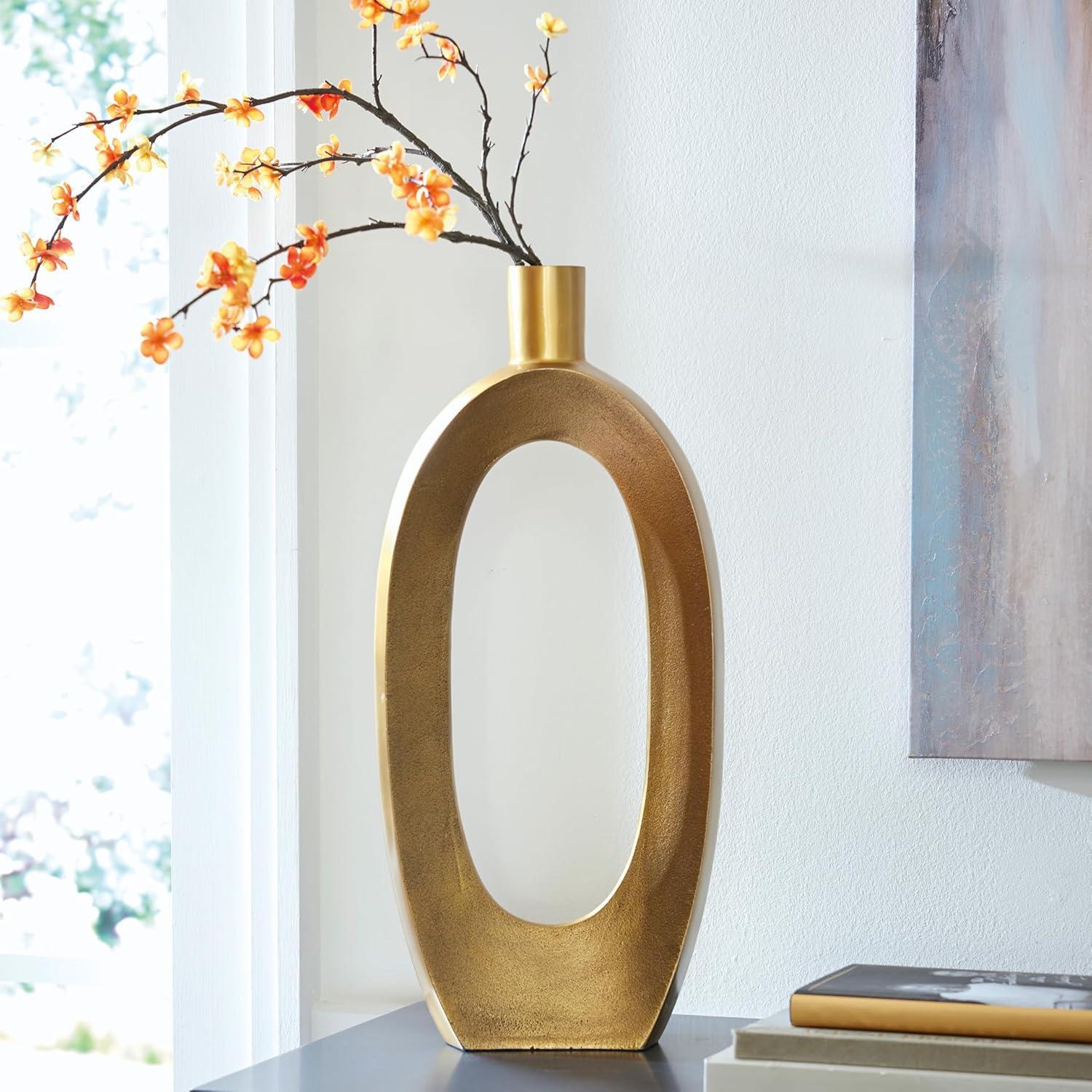 imageSignature Design by Ashley Lawtonville Glam Indoor Metal Vase MetallicMedium