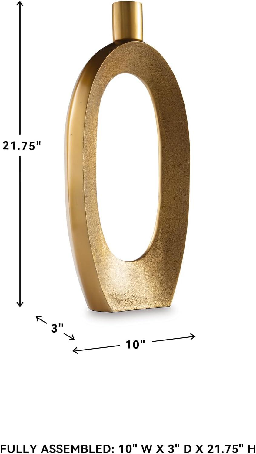 imageSignature Design by Ashley Lawtonville Glam Indoor Metal Vase MetallicMedium