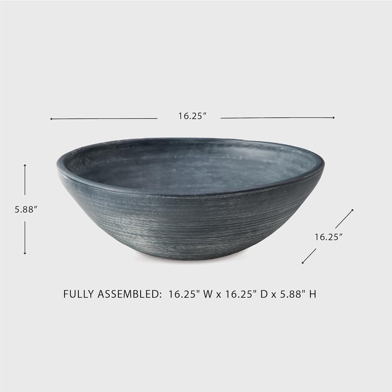 imageSignature Design by Ashley Meadie Classic Indoor Round Striped Terracotta Bowl Blue