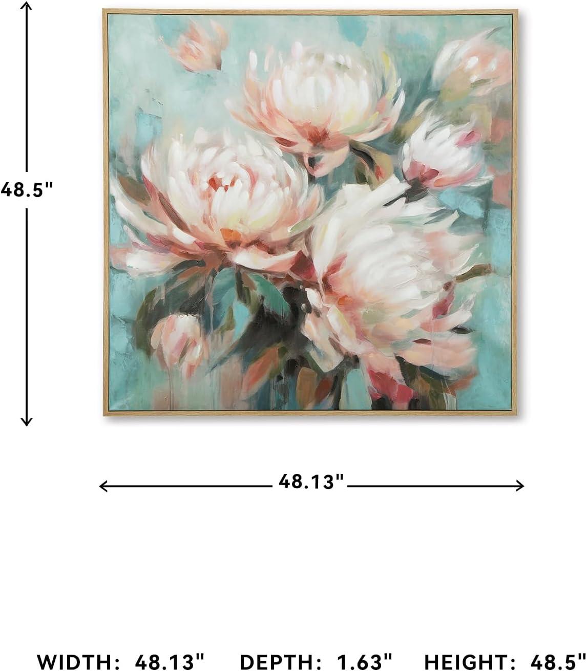 imageSignature Design by Ashley Parryville Classic Hand Painted Flower Wall Art 48 x 48 Inches Blue ampamp Pink