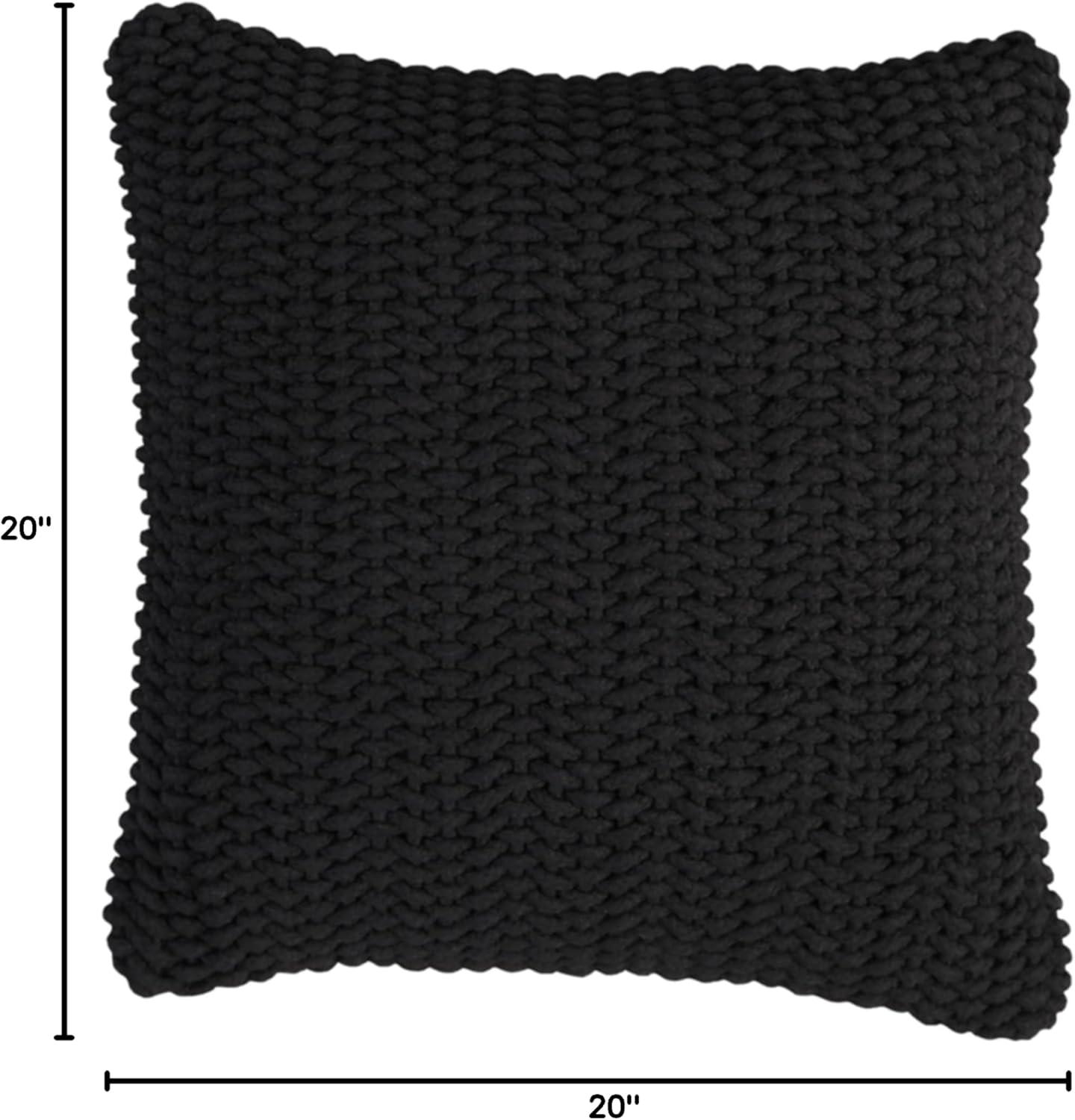 imageSignature Design by Ashley Renemore Modern Farmhouse Square Cotton Accent Pillow 20 x 20 Inches BlackBlack