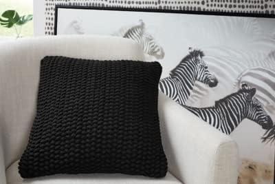 imageSignature Design by Ashley Renemore Modern Farmhouse Square Cotton Accent Pillow 20 x 20 Inches BlackBlack