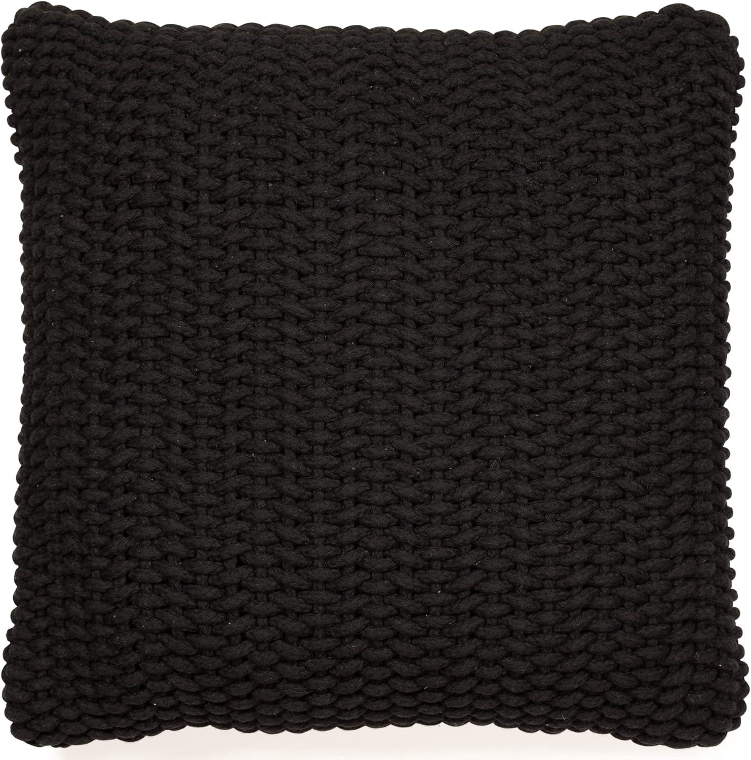 imageSignature Design by Ashley Renemore Modern Farmhouse Square Cotton Accent Pillow 20 x 20 Inches BlackBlack