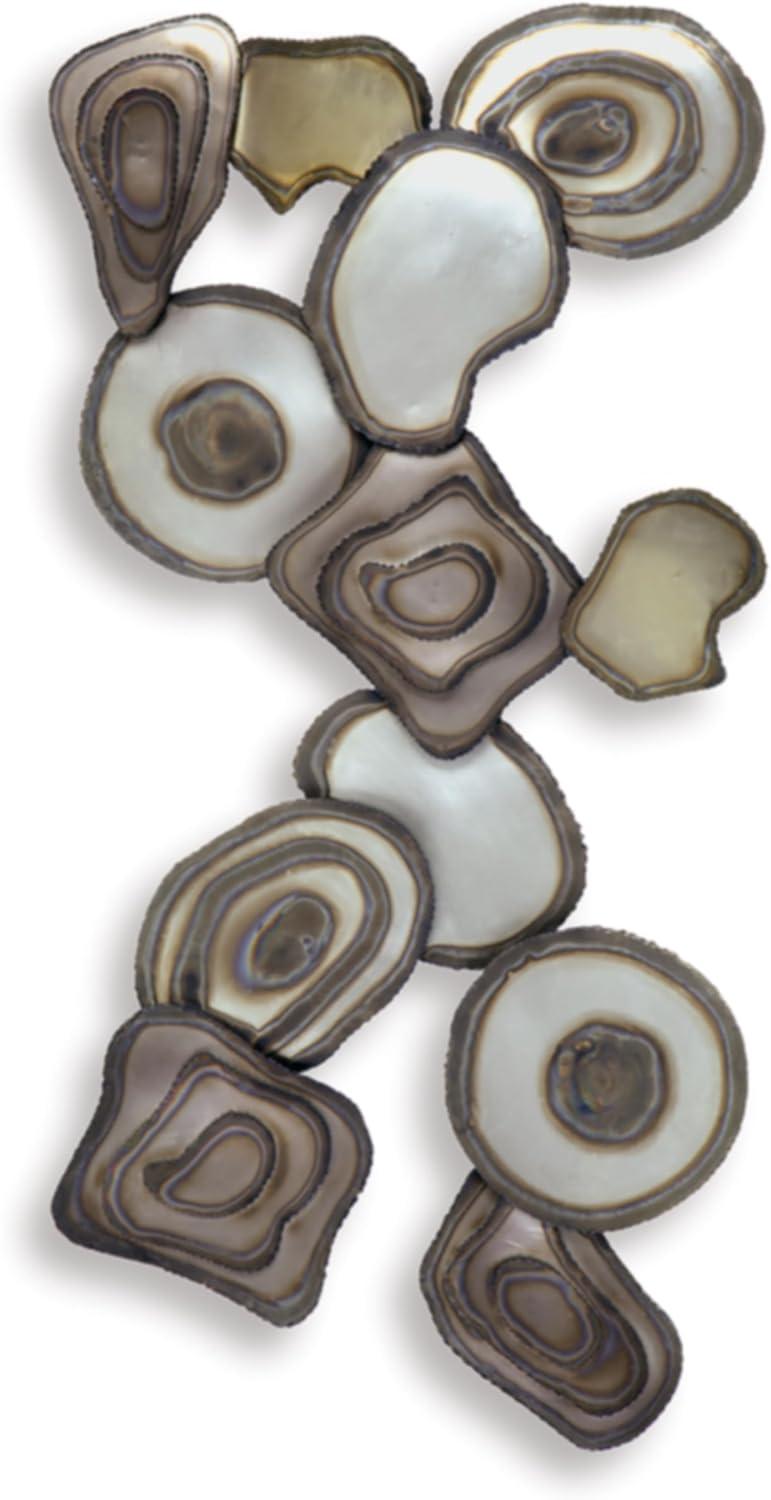 imageSignature Design by Ashley Worthman Contemporary Metal Abstract Wall Decor 40 x 20 Inches Dark Brown ampamp Light Gray