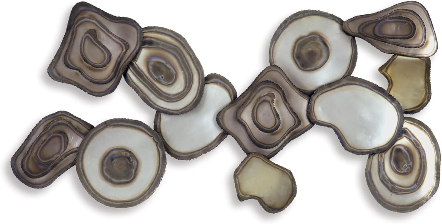 imageSignature Design by Ashley Worthman Contemporary Metal Abstract Wall Decor 40 x 20 Inches Dark Brown ampamp Light Gray