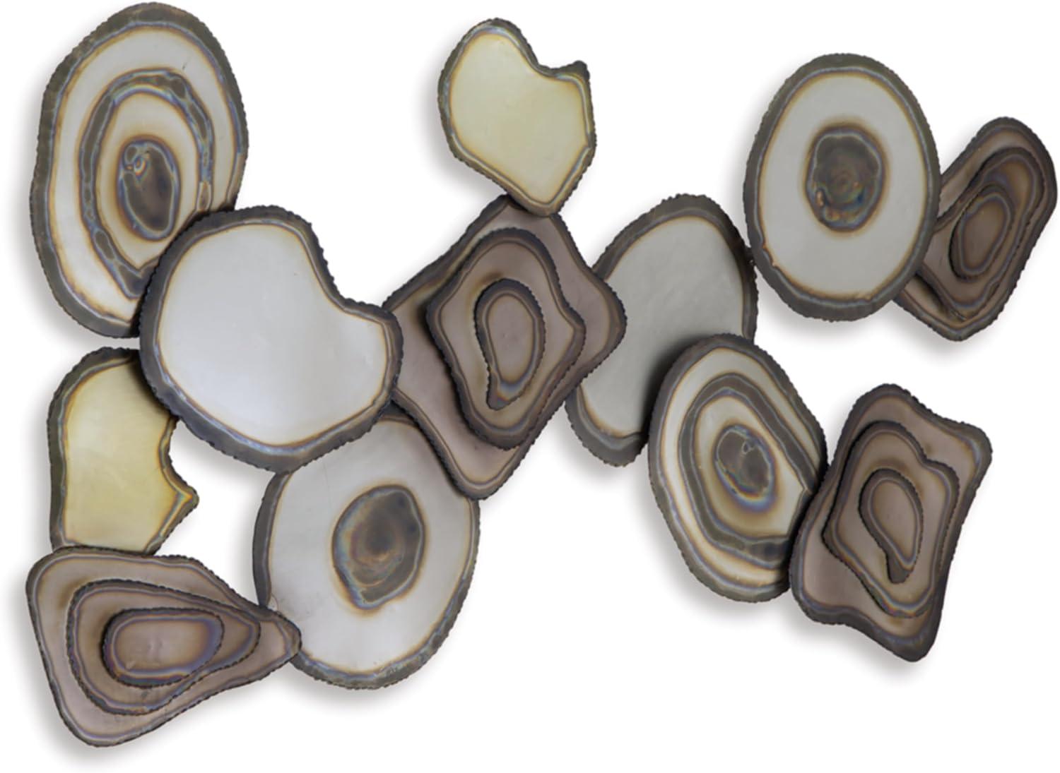 imageSignature Design by Ashley Worthman Contemporary Metal Abstract Wall Decor 40 x 20 Inches Dark Brown ampamp Light Gray