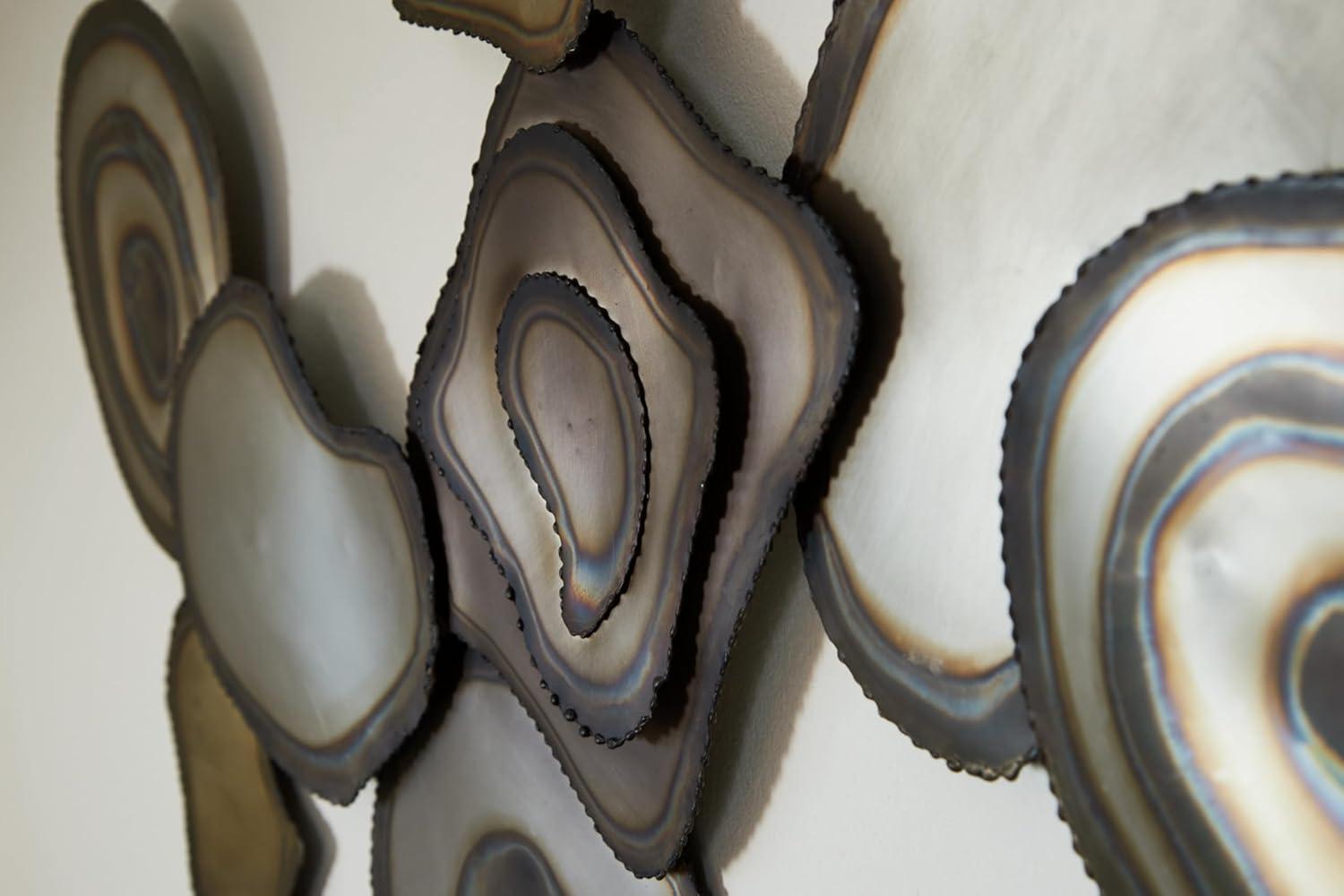 imageSignature Design by Ashley Worthman Contemporary Metal Abstract Wall Decor 40 x 20 Inches Dark Brown ampamp Light Gray