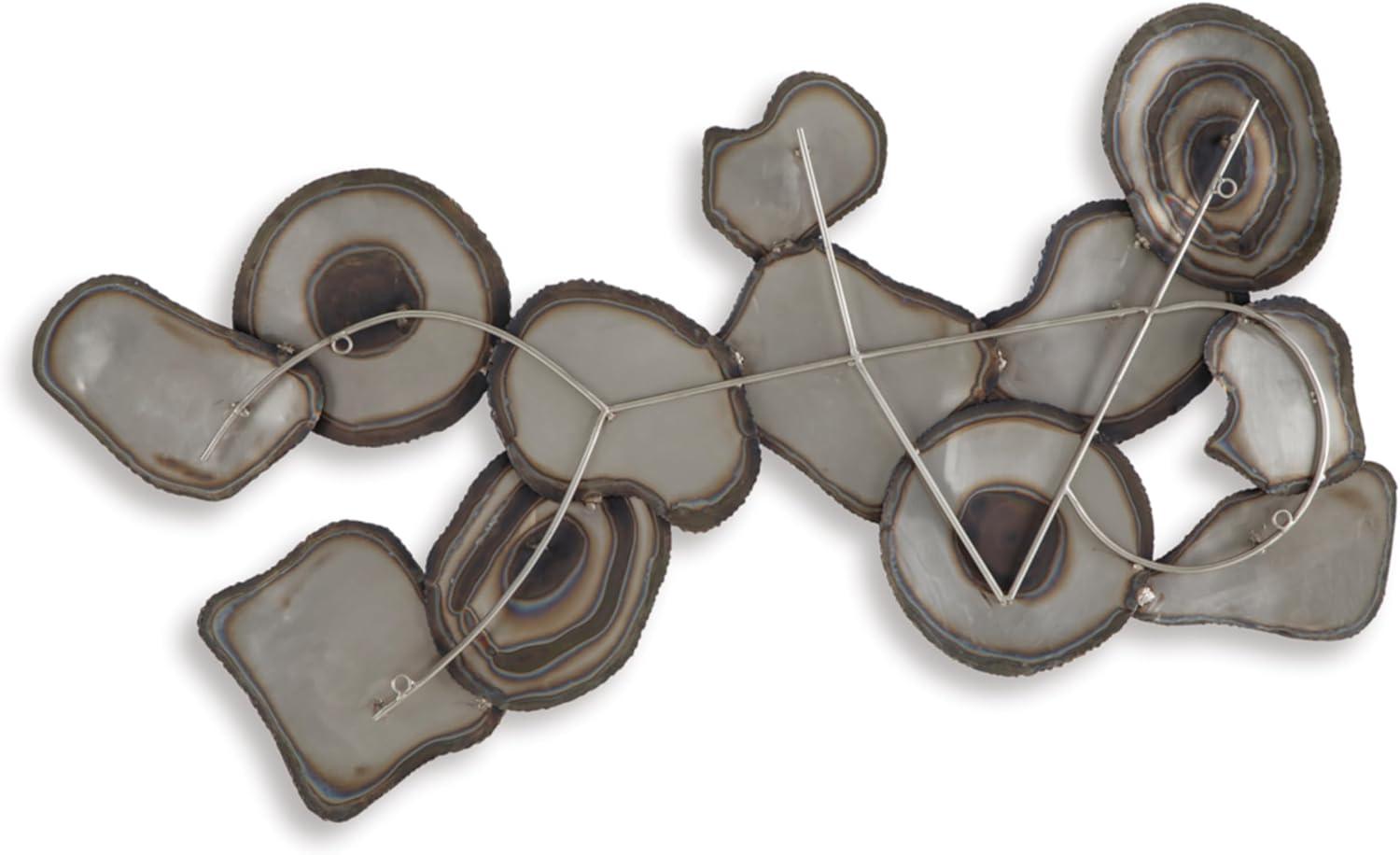 imageSignature Design by Ashley Worthman Contemporary Metal Abstract Wall Decor 40 x 20 Inches Dark Brown ampamp Light Gray