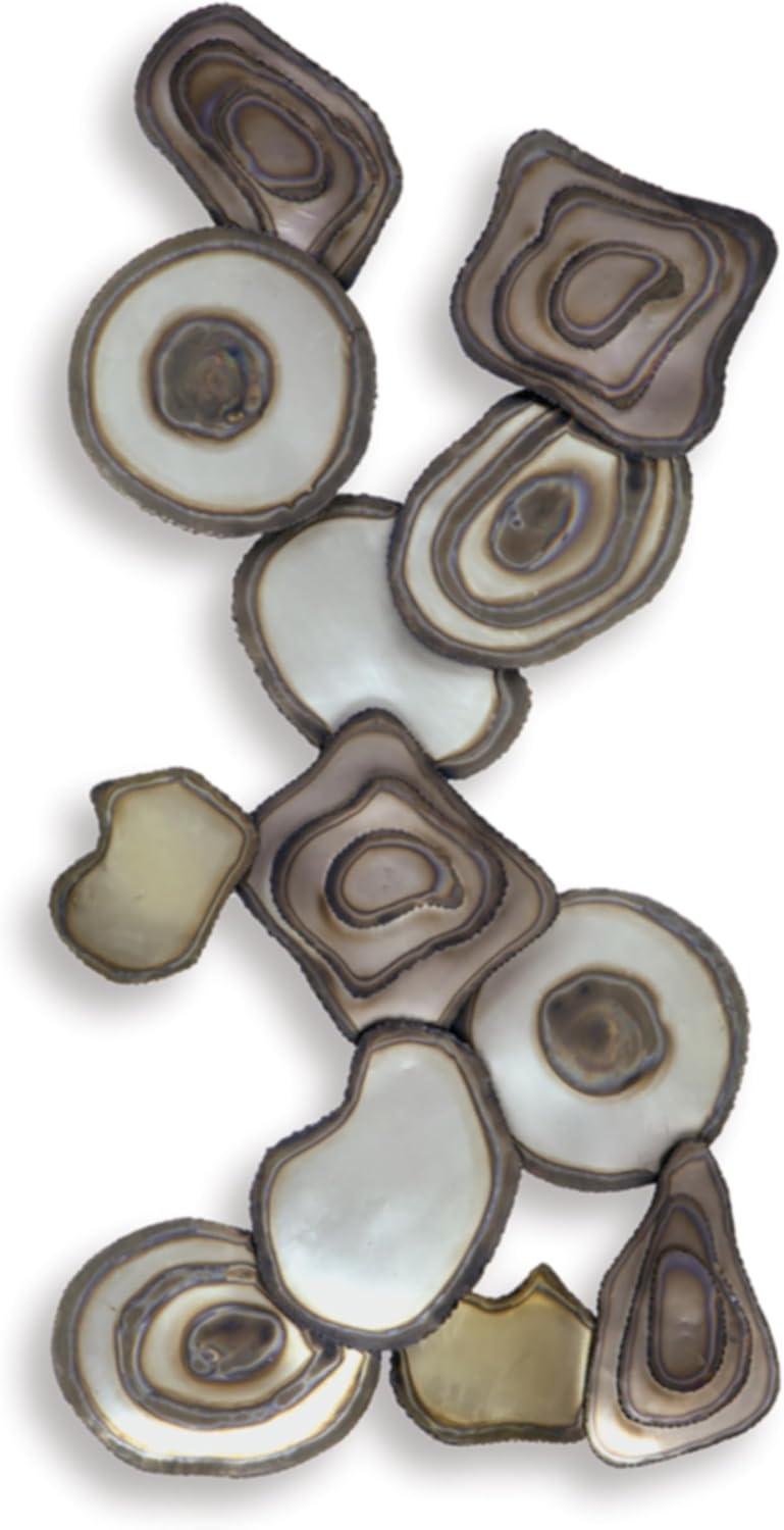 imageSignature Design by Ashley Worthman Contemporary Metal Abstract Wall Decor 40 x 20 Inches Dark Brown ampamp Light Gray