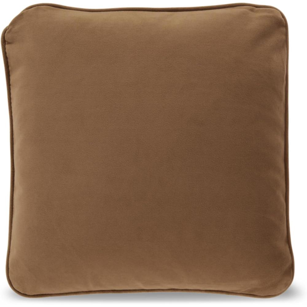 imageSignature Design by Ashley Caygan Contemporary Square Polyester Pillow with Feather Fill 20quot x 20quot Machine Washable RustDark Brown  Beige