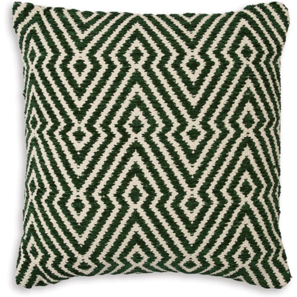 imageSignature Design by Ashley Digover Casual Indoor Geometric 19 x 19 Inches Pillow with Zipper Closure Green ampamp Beige