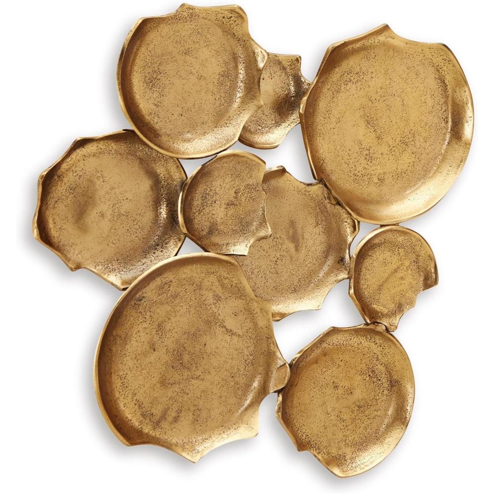 imageSignature Design by Ashley Gageton Minimalist Metal Wall Sculpture 21 x 19 Inches Metallic