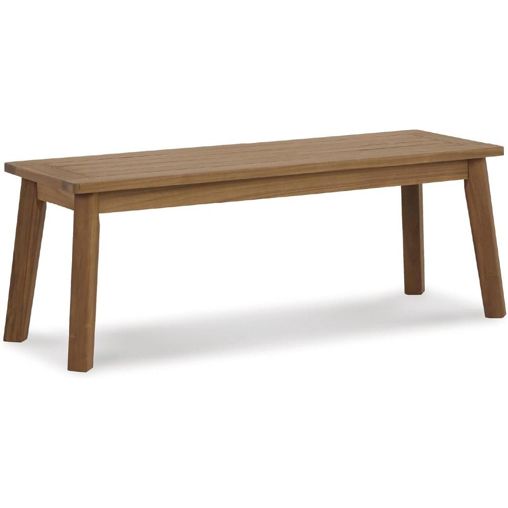 imageSignature Design by Ashley Janiyah Casual Outdoor Dining Bench Light Brown